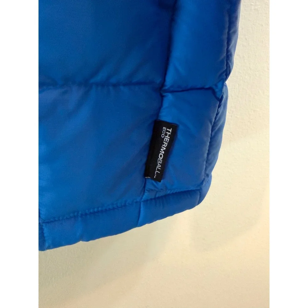 The North Face Boys XXL Thermoball Eco Hooded Jacket Blue Quilted Puffer Coat